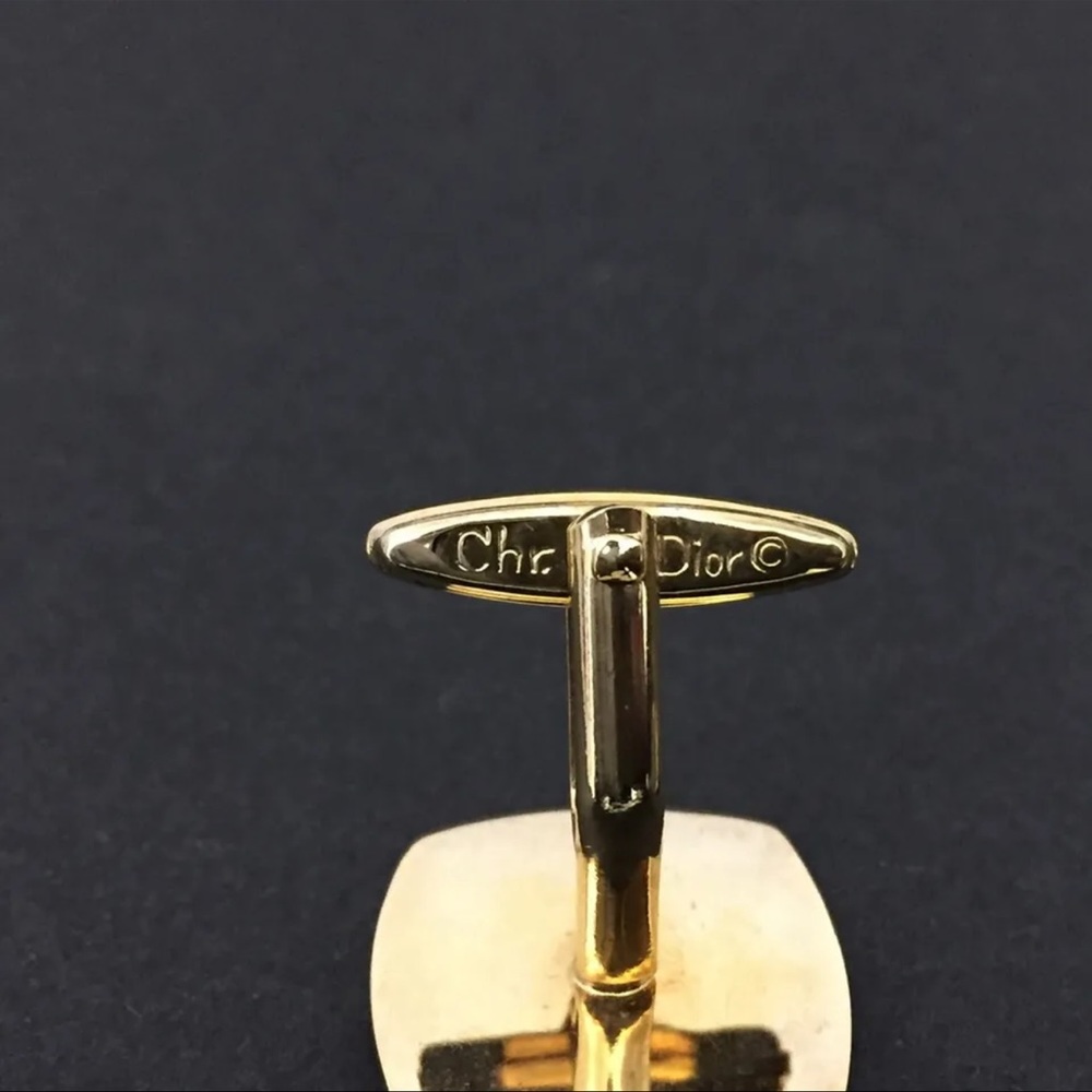 Christian Dior CD Logo Gold Tone Cufflinks /5Q1783 - Picture 6 of 8